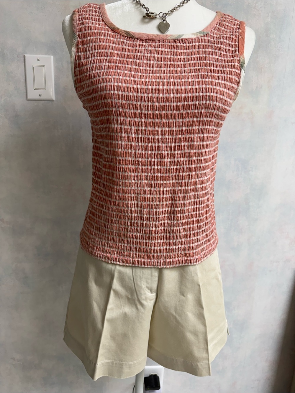 NWOT Dress Barn Smocked Desert Rose Tank Top
